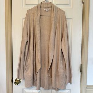 Barefoot Dreams Beige Open-Front Cozy Cardigan
